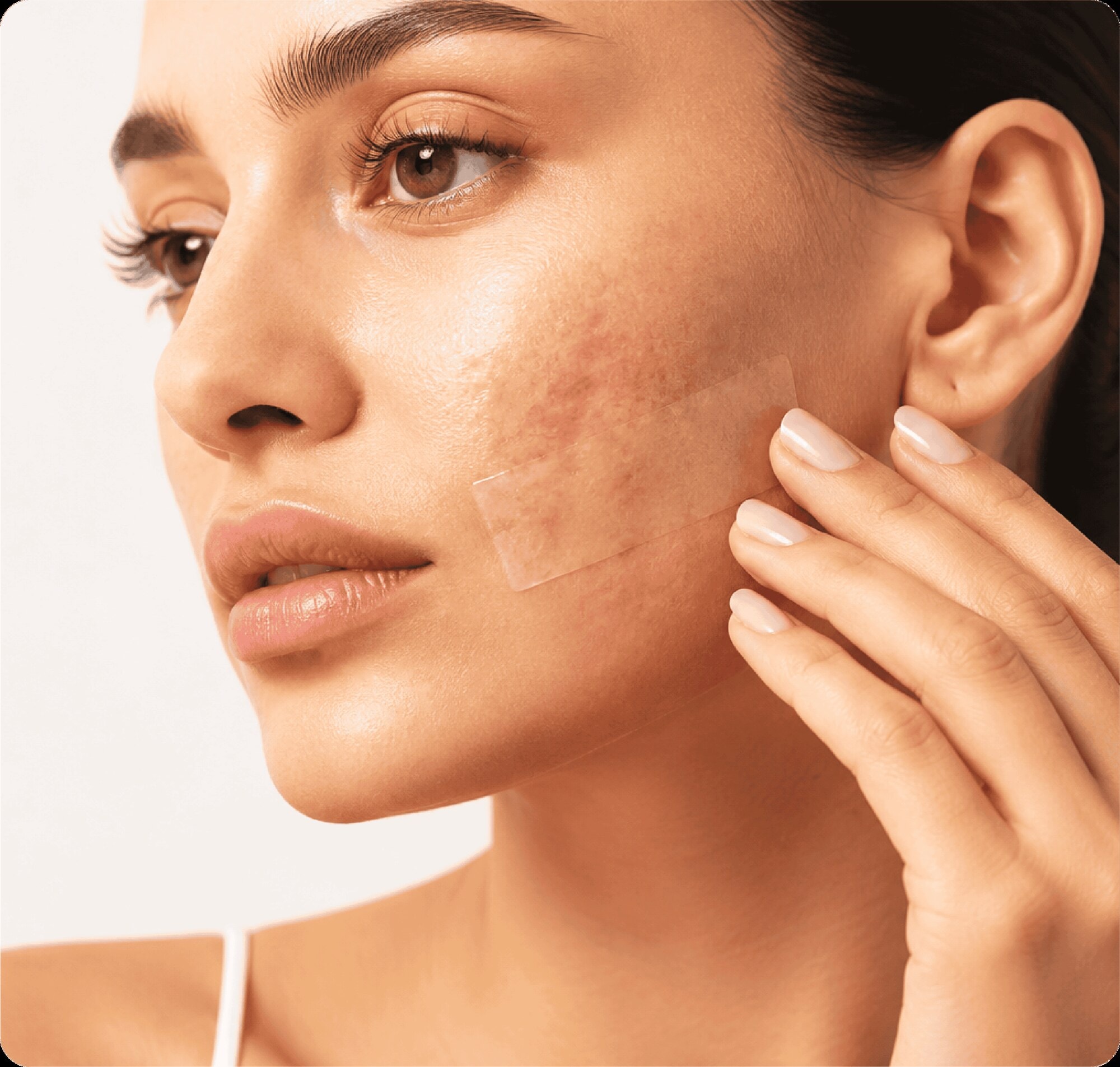 Applying gel to cheek